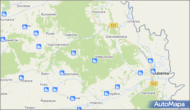 mapa Mateuszowo, Mateuszowo na mapie Targeo