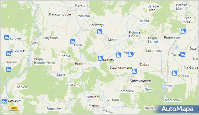 mapa Mazaniec, Mazaniec na mapie Targeo