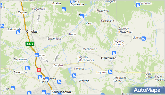 mapa Mechowiec, Mechowiec na mapie Targeo