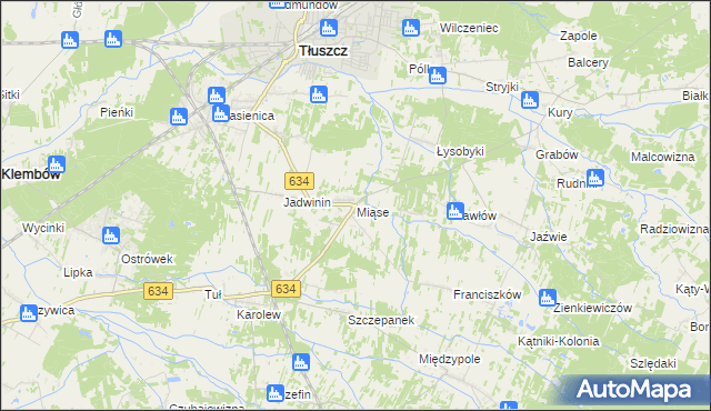 mapa Miąse, Miąse na mapie Targeo