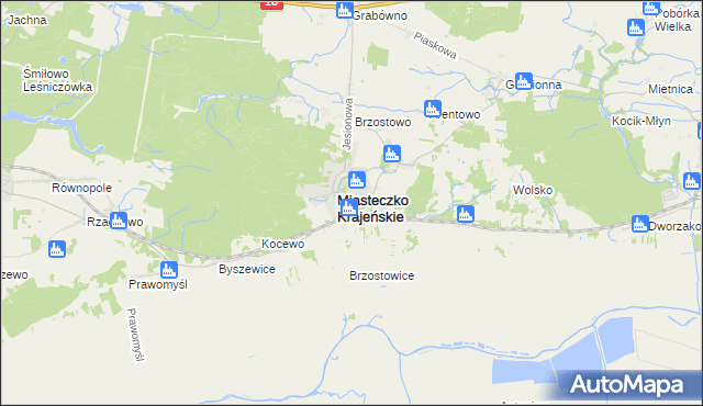 mapa Miasteczko Krajeńskie, Miasteczko Krajeńskie na mapie Targeo