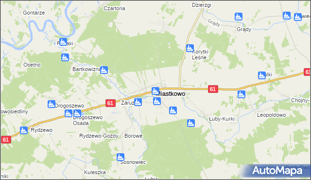 mapa Miastkowo, Miastkowo na mapie Targeo