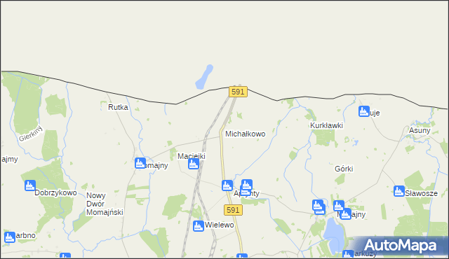 mapa Michałkowo gmina Barciany, Michałkowo gmina Barciany na mapie Targeo
