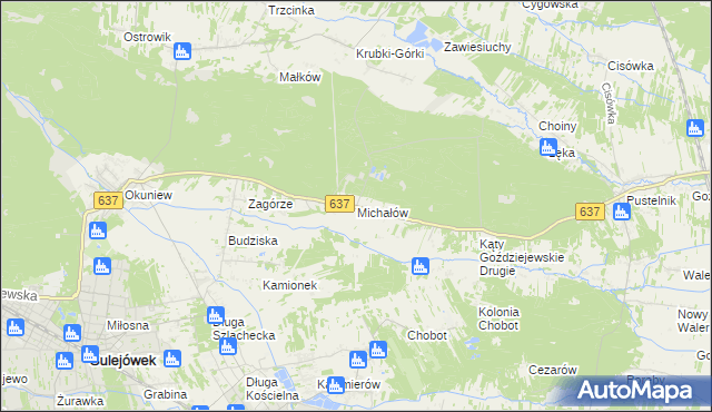 mapa Michałów gmina Halinów, Michałów gmina Halinów na mapie Targeo