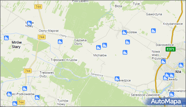 mapa Michałów gmina Iłża, Michałów gmina Iłża na mapie Targeo