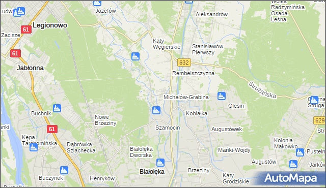 mapa Michałów-Grabina, Michałów-Grabina na mapie Targeo
