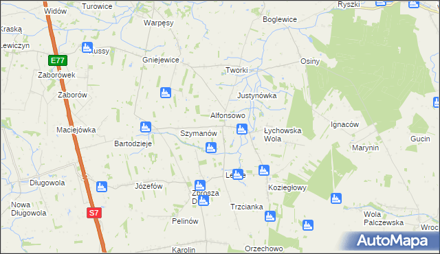 mapa Michałówka gmina Jasieniec, Michałówka gmina Jasieniec na mapie Targeo