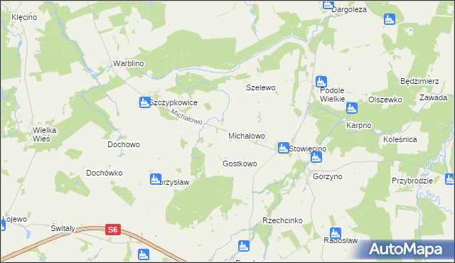 mapa Michałowo gmina Główczyce, Michałowo gmina Główczyce na mapie Targeo