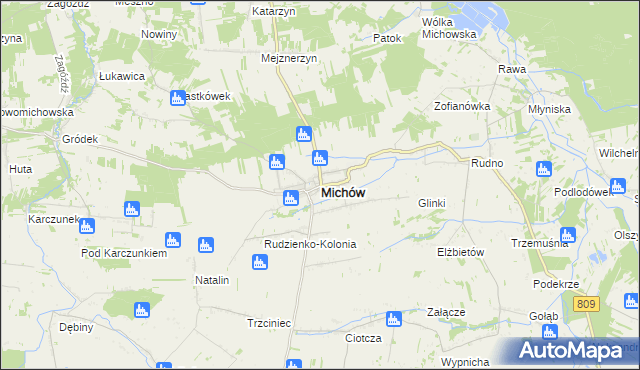 mapa Michów powiat lubartowski, Michów powiat lubartowski na mapie Targeo
