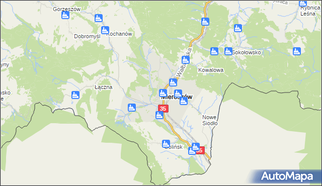 mapa Mieroszów, Mieroszów na mapie Targeo