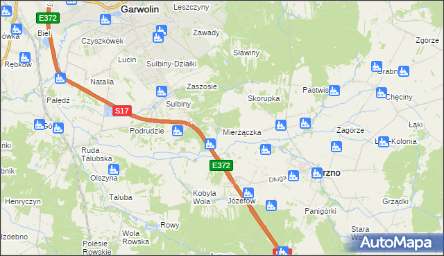 mapa Mierżączka, Mierżączka na mapie Targeo