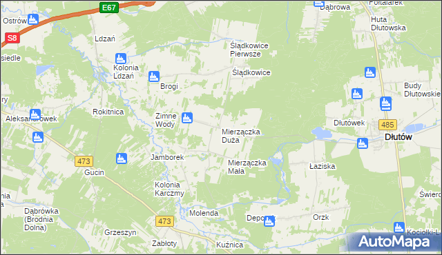 mapa Mierzączka Duża, Mierzączka Duża na mapie Targeo