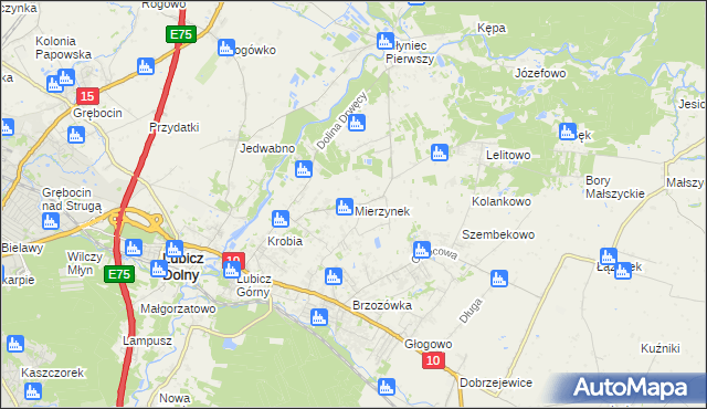 mapa Mierzynek gmina Lubicz, Mierzynek gmina Lubicz na mapie Targeo