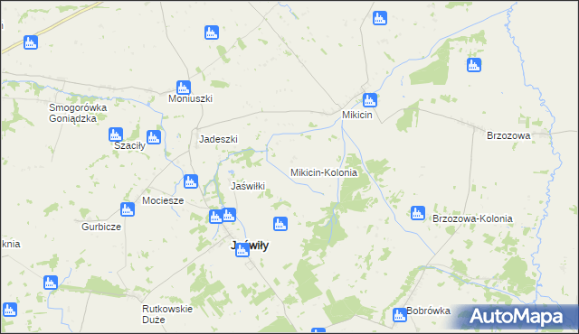 mapa Mikicin-Kolonia, Mikicin-Kolonia na mapie Targeo