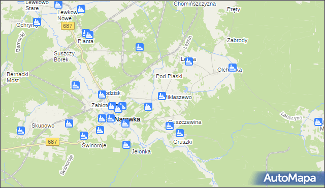 mapa Mikłaszewo, Mikłaszewo na mapie Targeo