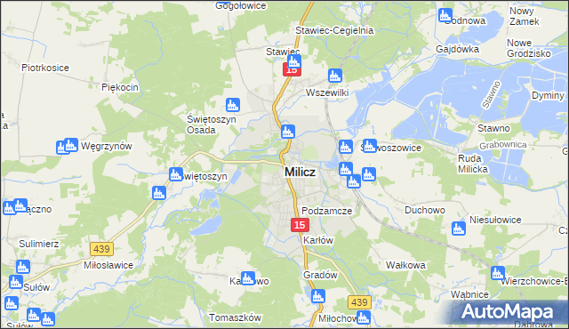 mapa Milicz, Milicz na mapie Targeo