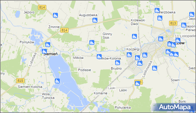 mapa Miłków-Kolonia, Miłków-Kolonia na mapie Targeo