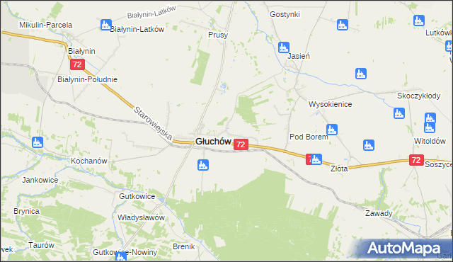 mapa Miłochniewice, Miłochniewice na mapie Targeo