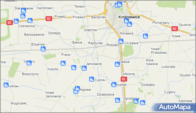 mapa Miłonice, Miłonice na mapie Targeo