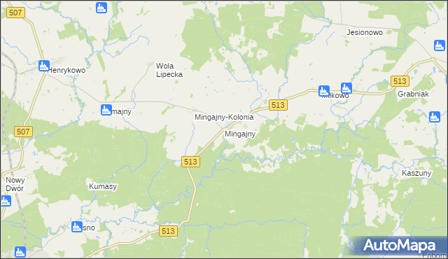 mapa Mingajny, Mingajny na mapie Targeo