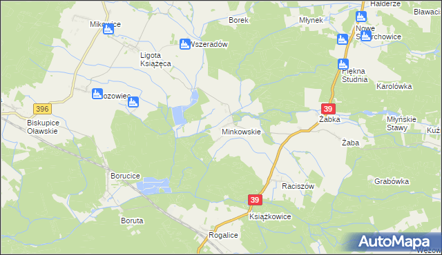 mapa Minkowskie, Minkowskie na mapie Targeo