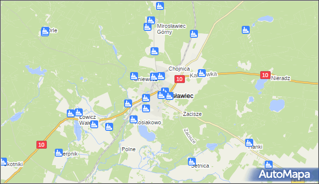 mapa Mirosławiec, Mirosławiec na mapie Targeo