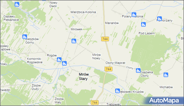 mapa Mirów Nowy, Mirów Nowy na mapie Targeo