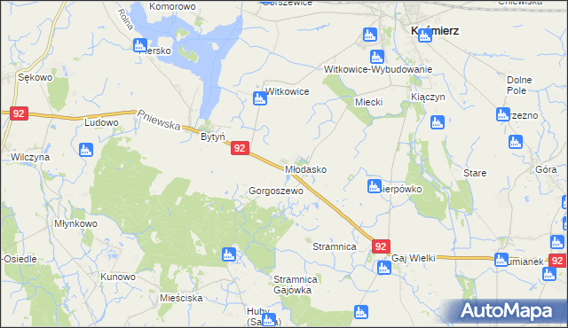 mapa Młodasko, Młodasko na mapie Targeo