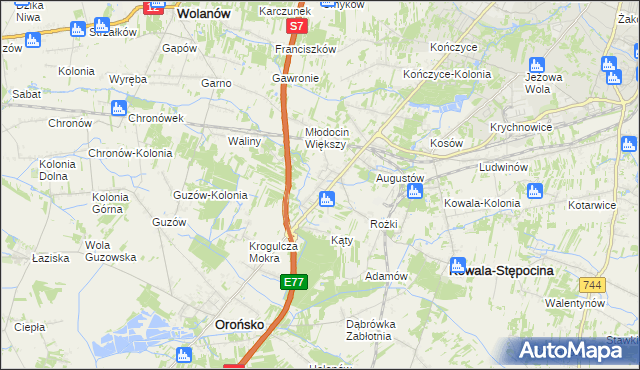 mapa Młodocin Mniejszy, Młodocin Mniejszy na mapie Targeo