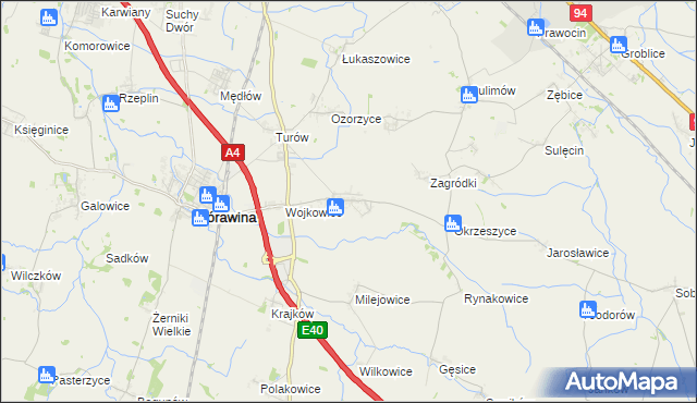 mapa Mnichowice gmina Żórawina, Mnichowice gmina Żórawina na mapie Targeo