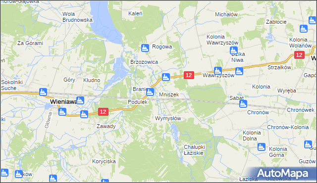 mapa Mniszek gmina Wolanów, Mniszek gmina Wolanów na mapie Targeo