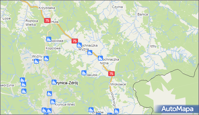 mapa Mochnaczka Niżna, Mochnaczka Niżna na mapie Targeo
