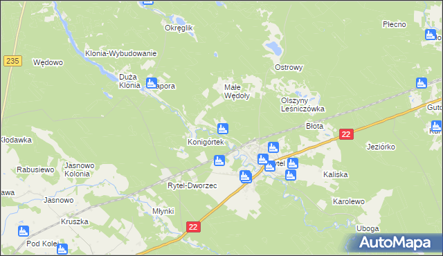 mapa Modrzejewo gmina Czersk, Modrzejewo gmina Czersk na mapie Targeo