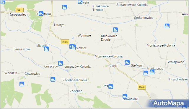 mapa Mojsławice-Kolonia, Mojsławice-Kolonia na mapie Targeo