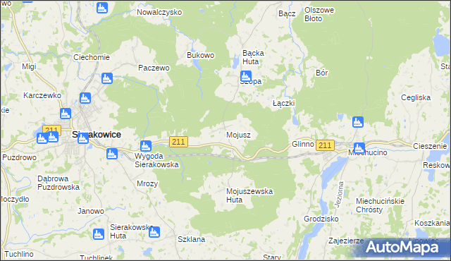 mapa Mojusz, Mojusz na mapie Targeo