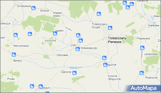 mapa Mołodiatycze, Mołodiatycze na mapie Targeo