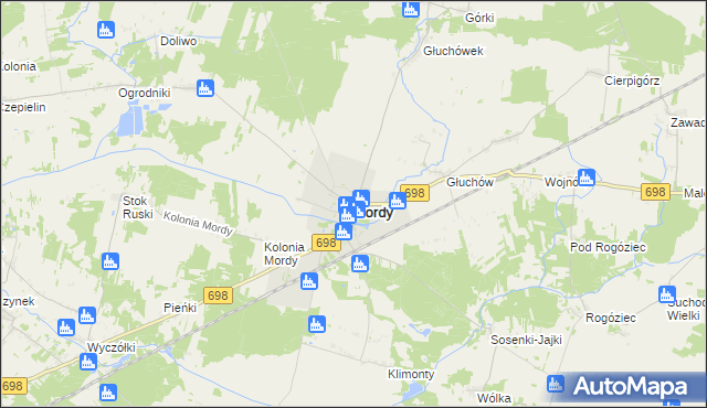 mapa Mordy, Mordy na mapie Targeo