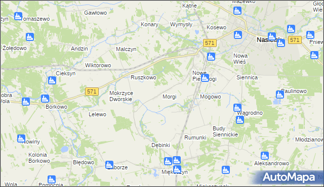 mapa Morgi gmina Nasielsk, Morgi gmina Nasielsk na mapie Targeo