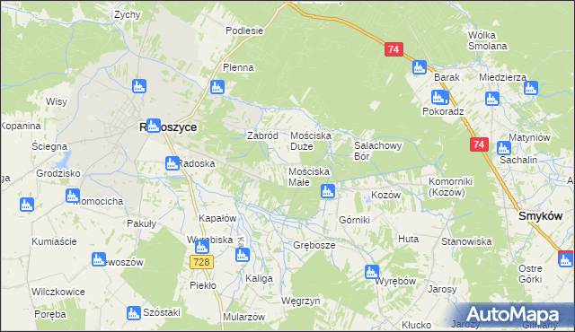 mapa Mościska Małe, Mościska Małe na mapie Targeo