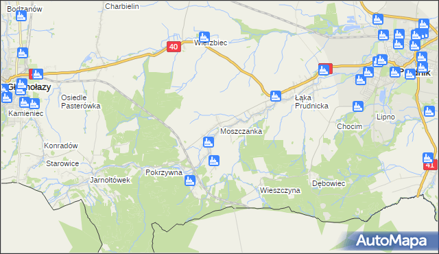 mapa Moszczanka gmina Prudnik, Moszczanka gmina Prudnik na mapie Targeo