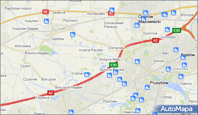 mapa Moszna-Wieś, Moszna-Wieś na mapie Targeo