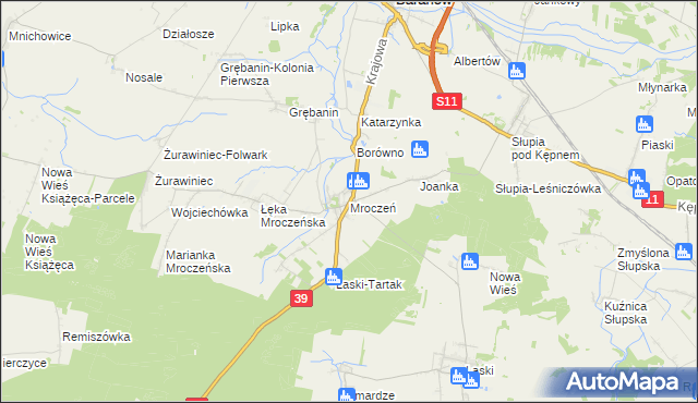 mapa Mroczeń, Mroczeń na mapie Targeo