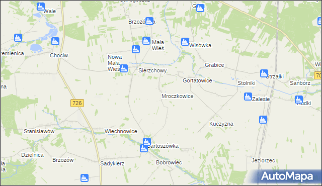 mapa Mroczkowice gmina Cielądz, Mroczkowice gmina Cielądz na mapie Targeo