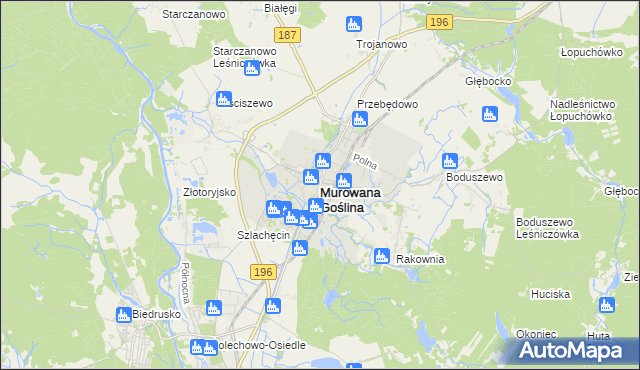 mapa Murowana Goślina, Murowana Goślina na mapie Targeo