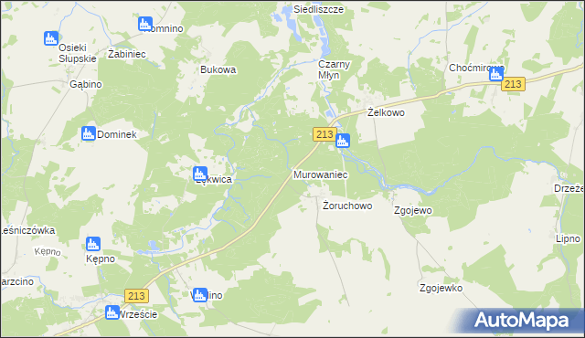 mapa Murowaniec gmina Główczyce, Murowaniec gmina Główczyce na mapie Targeo