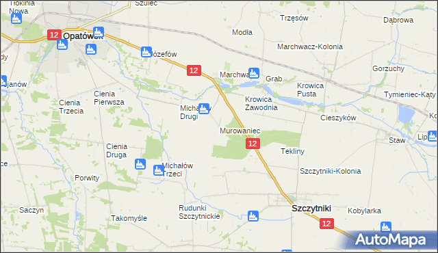 mapa Murowaniec gmina Szczytniki, Murowaniec gmina Szczytniki na mapie Targeo