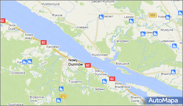 mapa Murzynowo gmina Brudzeń Duży, Murzynowo gmina Brudzeń Duży na mapie Targeo