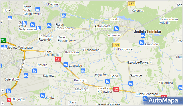 mapa Myśliszewice, Myśliszewice na mapie Targeo