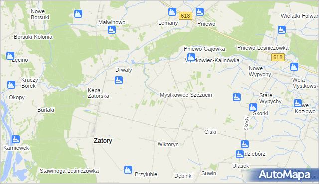 mapa Mystkówiec-Szczucin, Mystkówiec-Szczucin na mapie Targeo