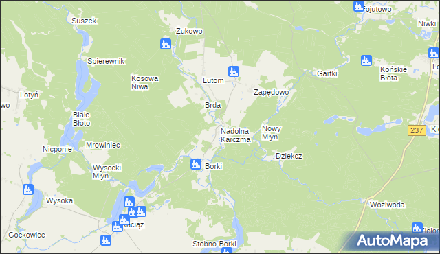 mapa Nadolna Karczma, Nadolna Karczma na mapie Targeo